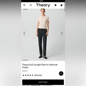 Theory Women's Treeca Navy Trousers